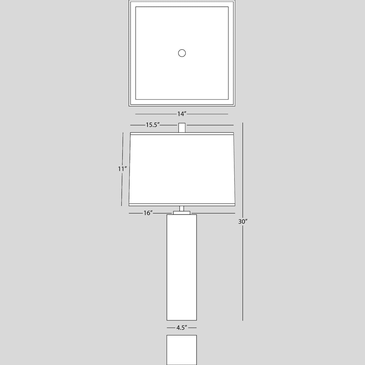 tall canaan table lamp - isometric view