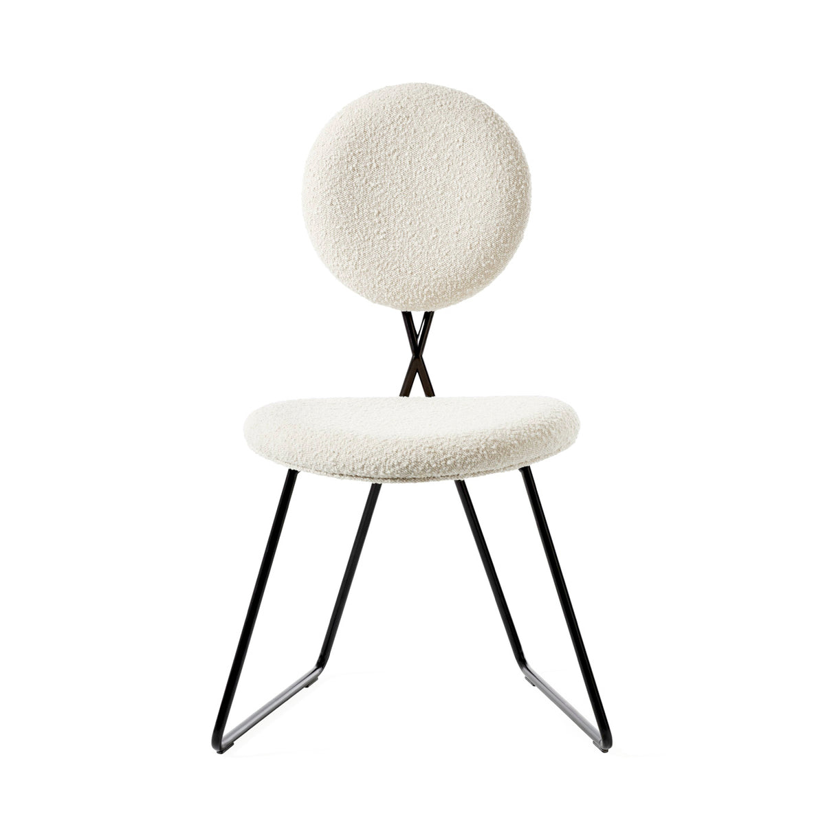 caprice dining chair varese lichen velvet frame metal black - side view