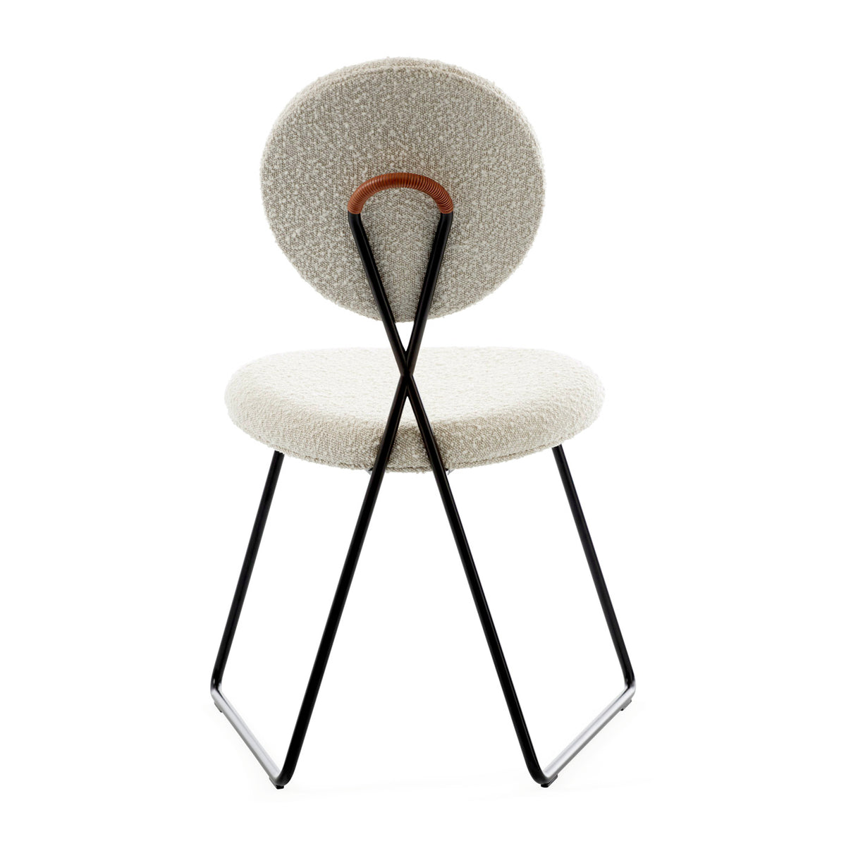 caprice dining chair varese lichen velvet frame metal black - detail view