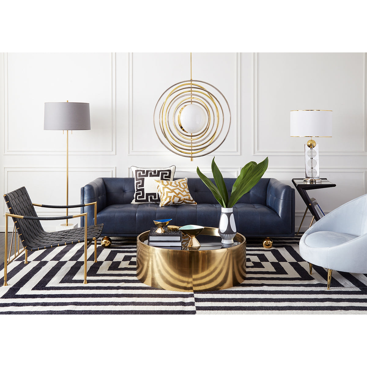 canaan reversible peruvian flat weave rug black white - styled view 1