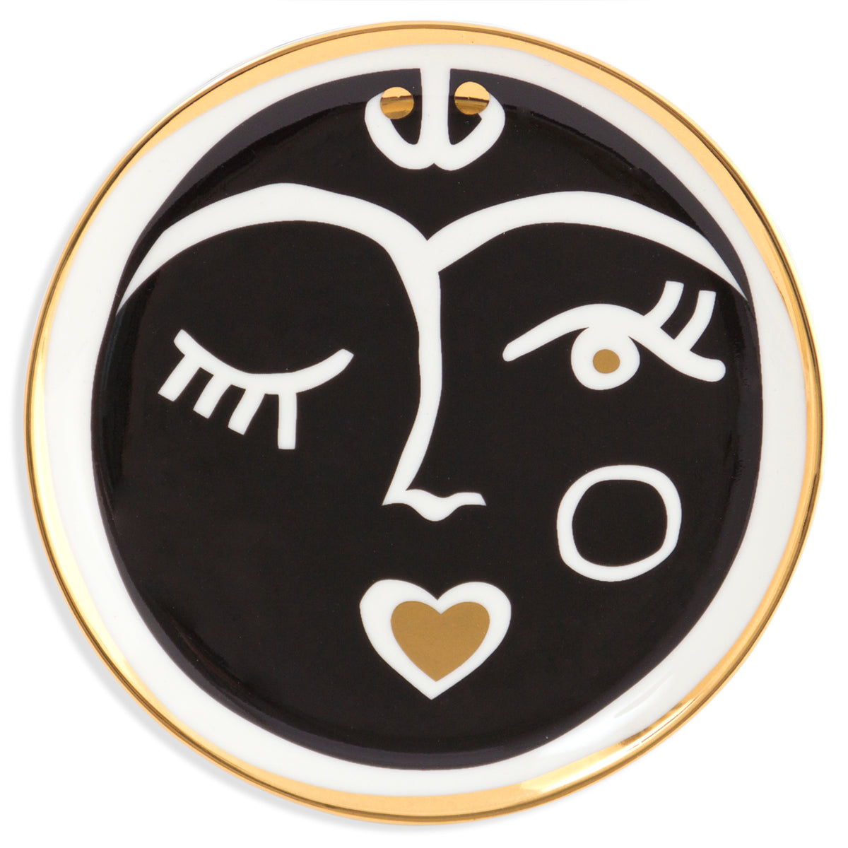 marseilles coasters porcelain black white gold - view 3