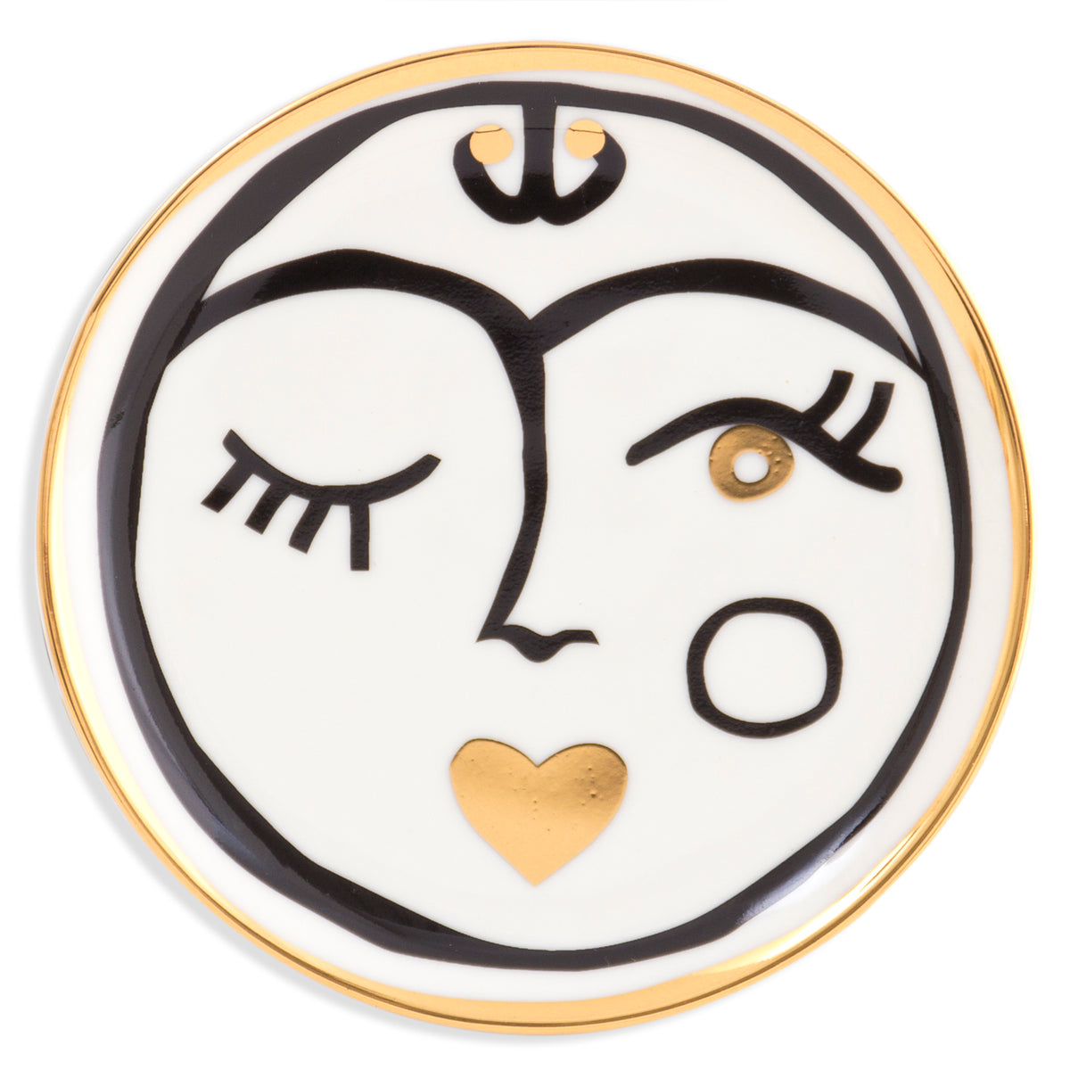 marseilles coasters porcelain black white gold - view 4
