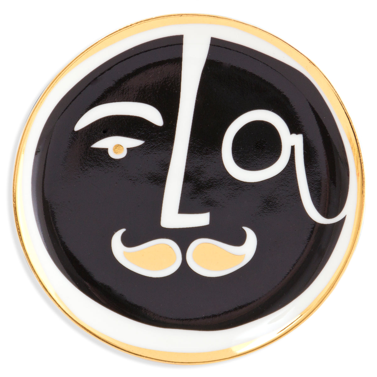 marseilles coasters porcelain black white gold - view 5