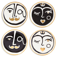 marseilles coasters porcelain black white gold - view 1