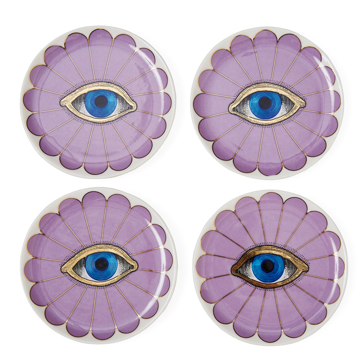 fleur coasters porcelain purple - front view
