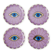 fleur coasters porcelain purple - front view