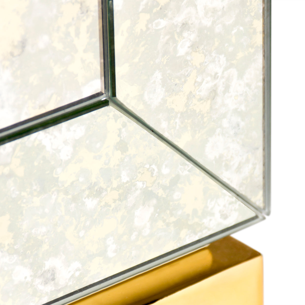 delphine bar antiqued mirror glass brass frame - detail view 2