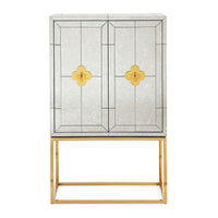 delphine bar antiqued mirror glass brass frame - angle view