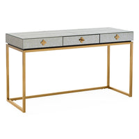delphine desk antiqued mirror brass frame - angle view