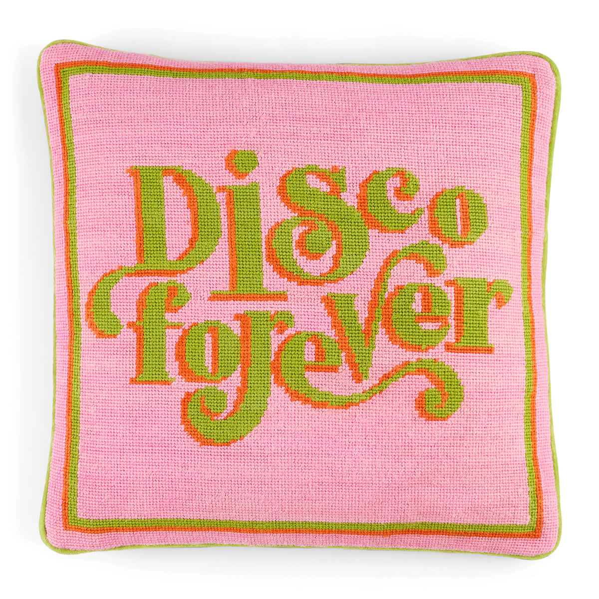 Disco Forever Needlepoint Cushion - front view