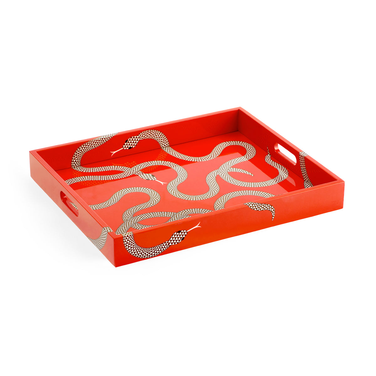 eden lacquer tray orange - front view