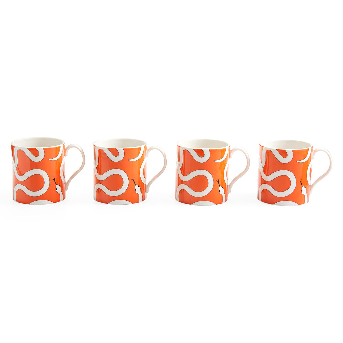 eden mug set porcelain orange full set - front view