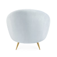 ether chair shearling floor lamp living room - styled view