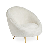 ether chair shearling white brass legs - angle view