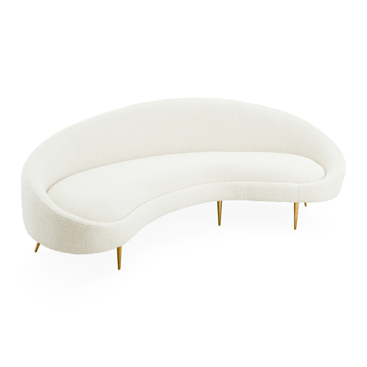 ether curved sofa bergamo azure blue velvet - angle view 1