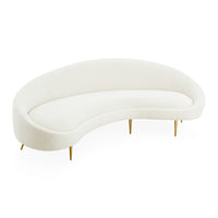 ether curved sofa bergamo azure blue velvet - angle view 1