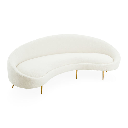 ether curved sofa bergamo azure blue velvet - angle view 1