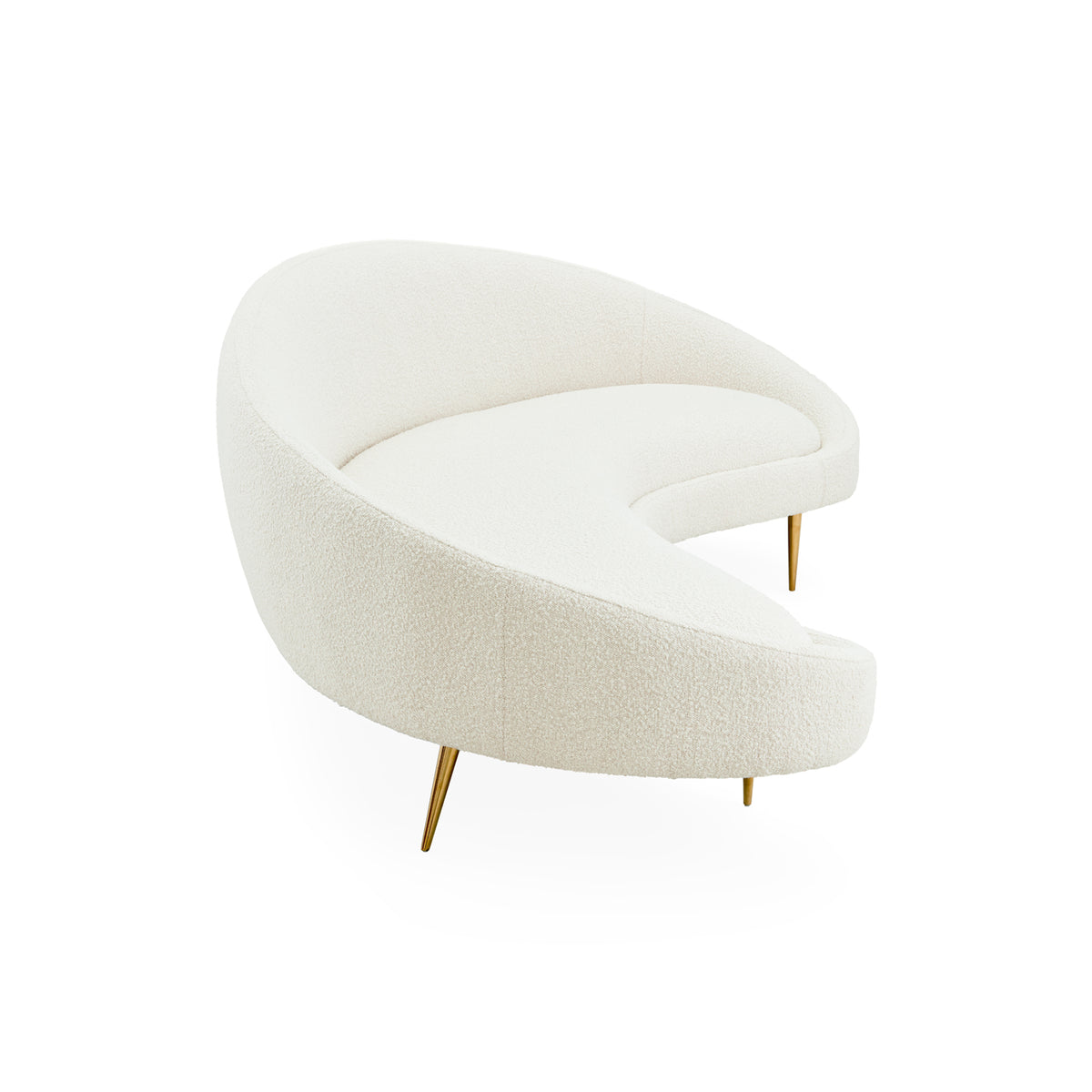 ether curved sofa bergamo graphite grey velvet brass legs - side view