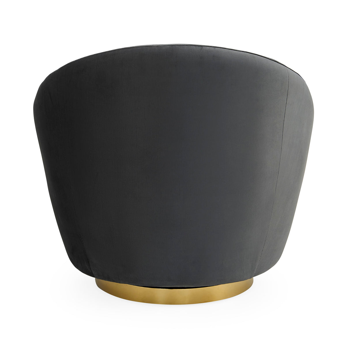 ether swivel chair bergamo charcoal velvet brass base - back view