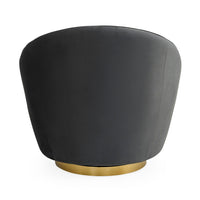 ether swivel chair bergamo charcoal velvet brass base - back view