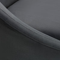 ether swivel chair bergamo charcoal velvet brass base - detail view