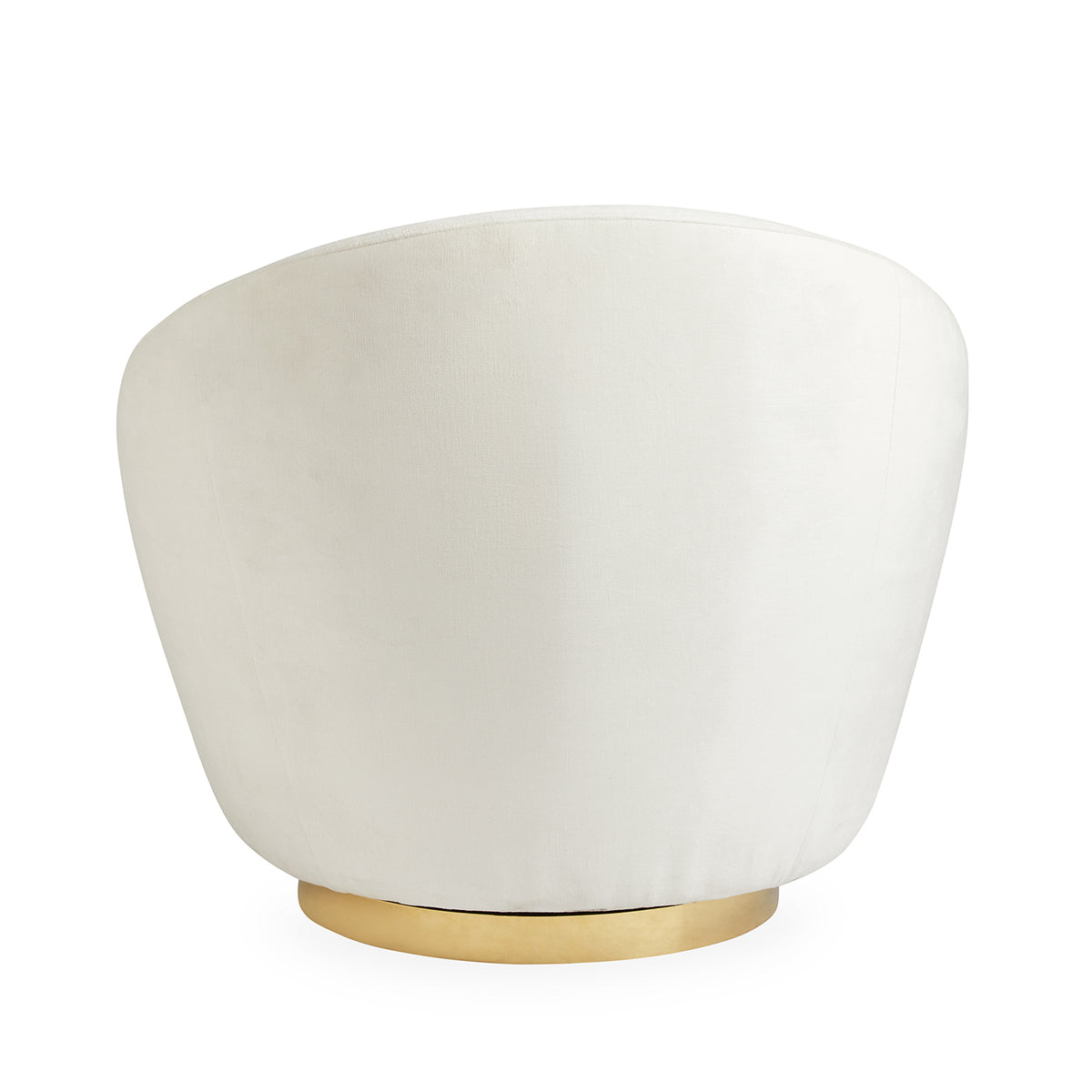 ether swivel chair bergamo snow velvet brass base - side view 1