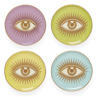 le wink coasters porcelain multicolor gold - front view