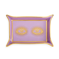 eyes valet tray porcelain purple accents gold - top view
