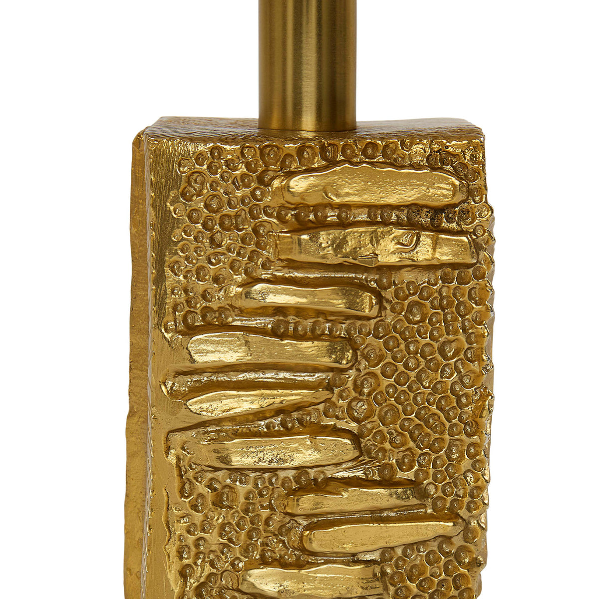 Gold textured lock on a white background