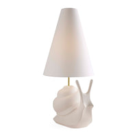 Giant Snail Table Lamp - light on angle view