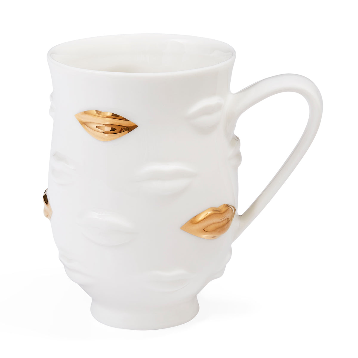 gilded gala mug porcelain white gold - front view