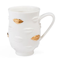 gilded gala mug porcelain white gold - front view