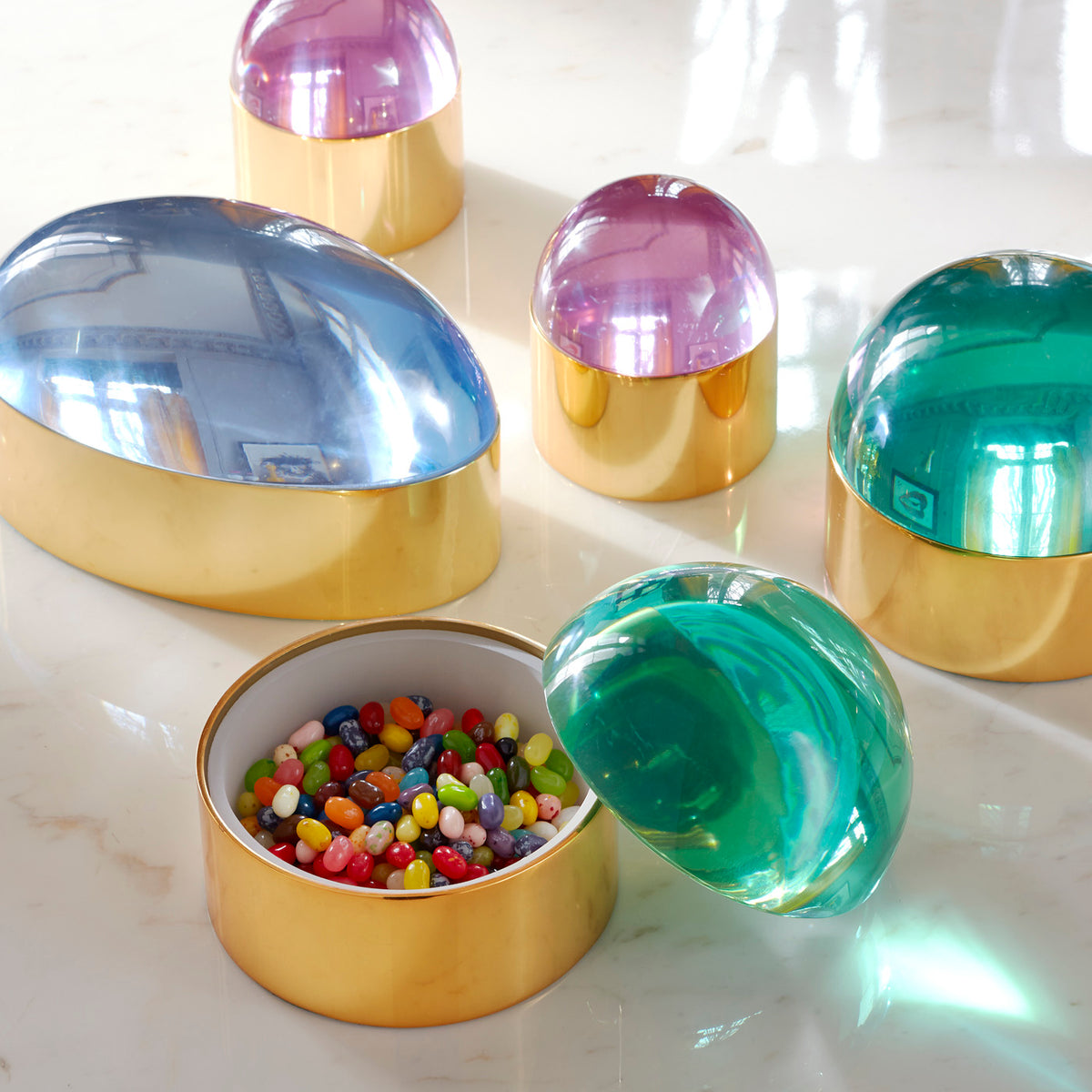 brigitte sofa alphaville cocktail table globo boxes maritime urn vase living room - styled view