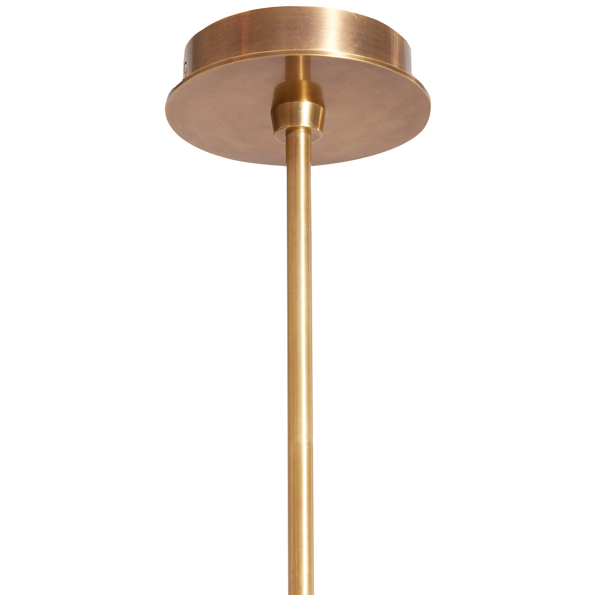 globo five-light chandelier acrylic brass - detail view