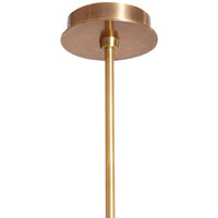globo five-light chandelier acrylic brass - detail view