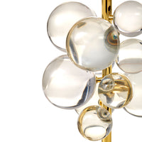 globo table lamp acrylic clear brass - detailed view