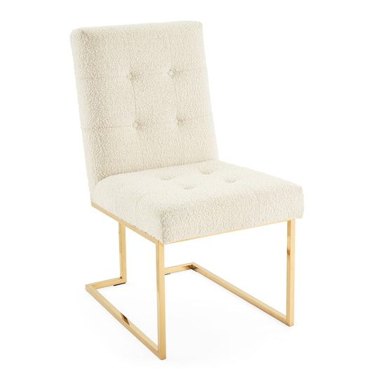 goldfinger dining chair rialto navy velvet brass frame - angle view