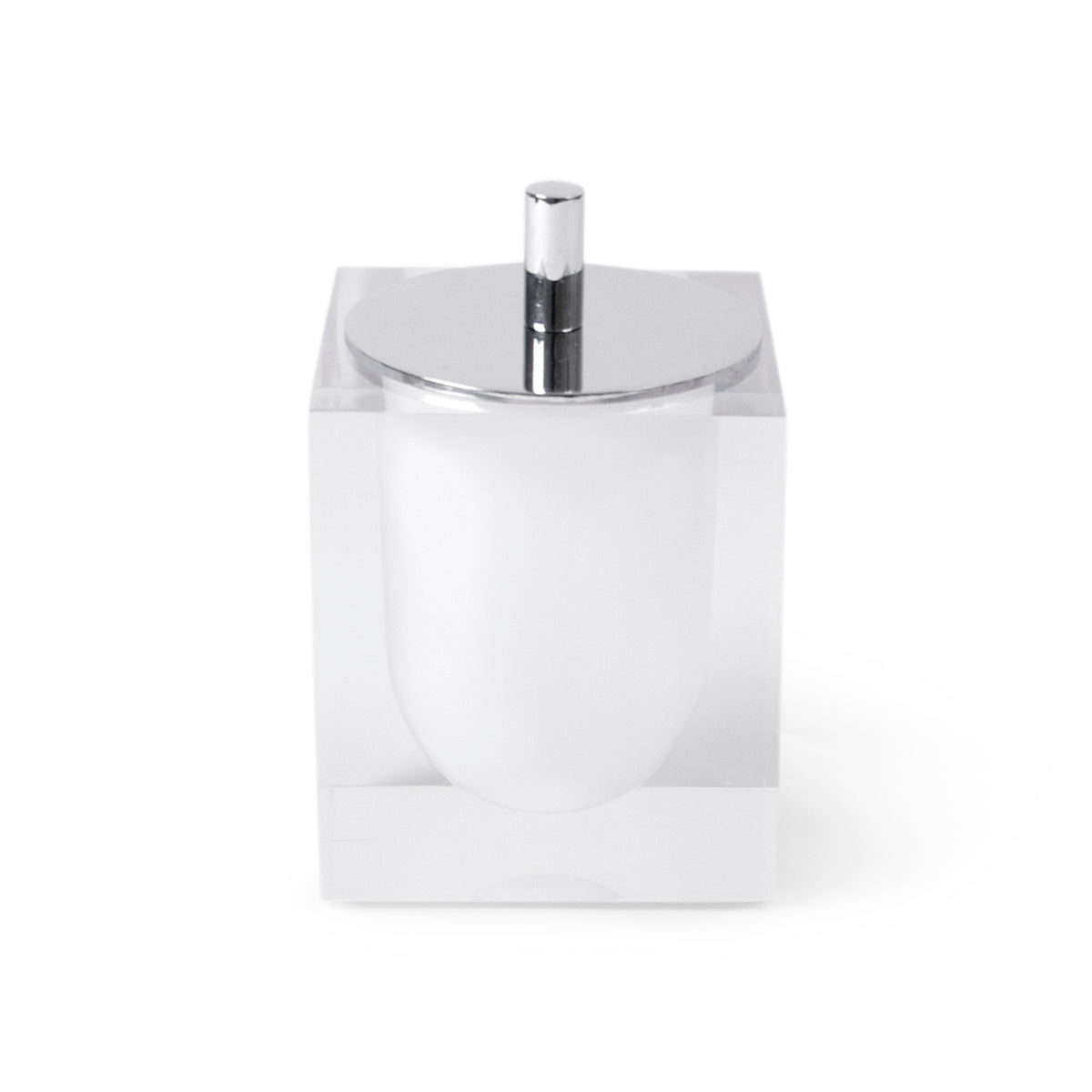 hollywood canister acrylic clear white - front view