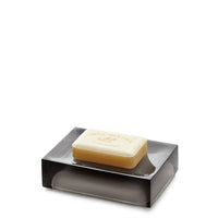 hollywood soap dish smoke acrylic with bar soap - angle view