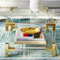 jacques two-tier accent table blocks hand-knotted rug living room - detail styled view 1