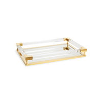 jacques tray small clear acrylic brass - angle view