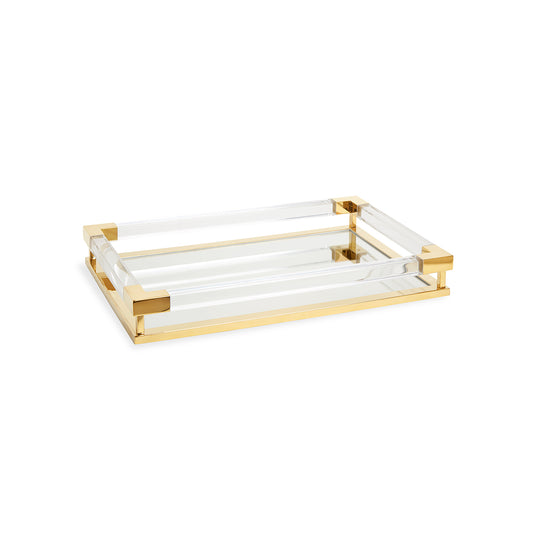 jacques tray small clear acrylic brass - angle view