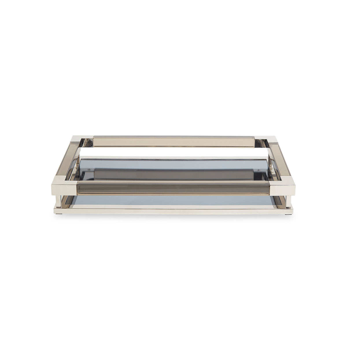 jacques tray small smoke acrylic nickel - front view