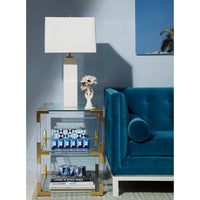 sorrento lacquer box collection jacques two-tier side table canaan marble table lamp - styled view