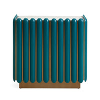 kiki cabinet blue lacquer brass - front view