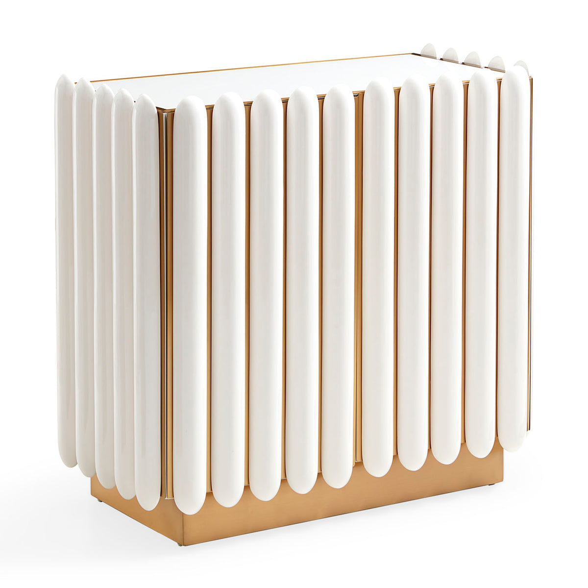 kiki cabinet ivory lacquer brass - angle view