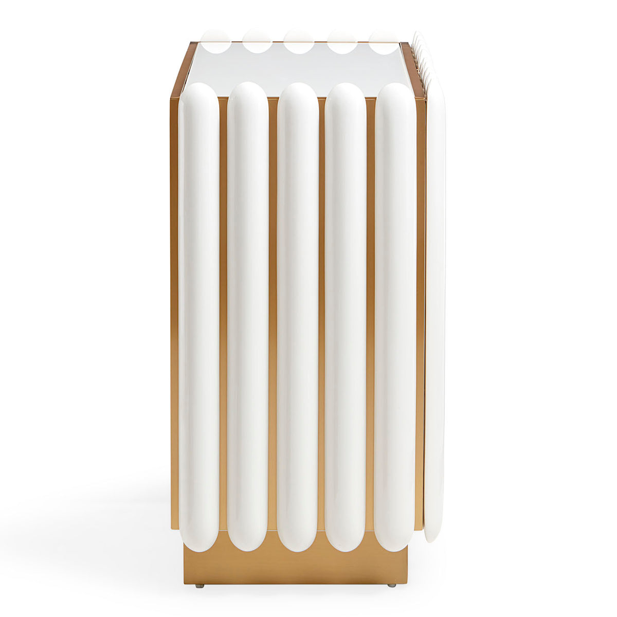 kiki cabinet ivory lacquer brass - side view