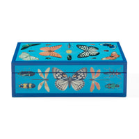 small botanist lacquer box blue - front view