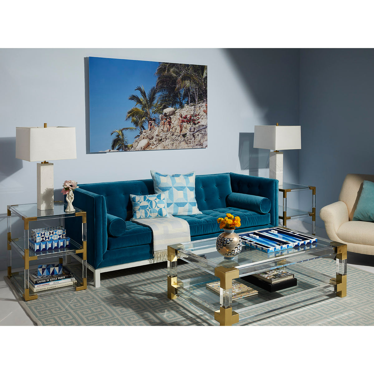 tall canaan table lamps white lampert sofa jacques grand cocktail table - styled view