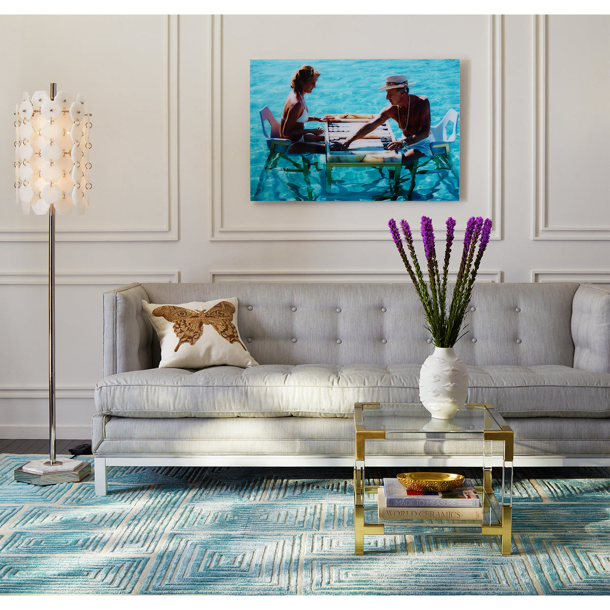 blocks hand-knotted rug - styled view 4